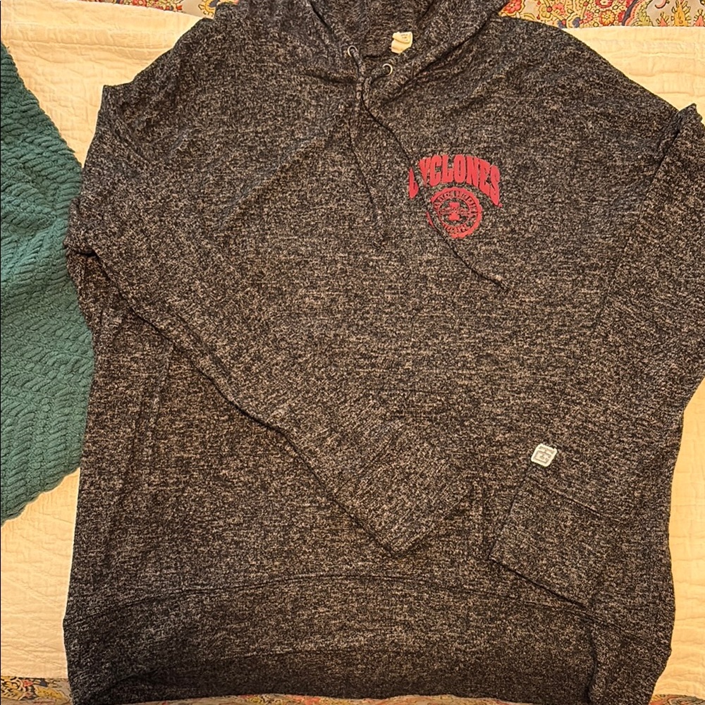 Gray and Red Quarter-Zip Sweatshirt